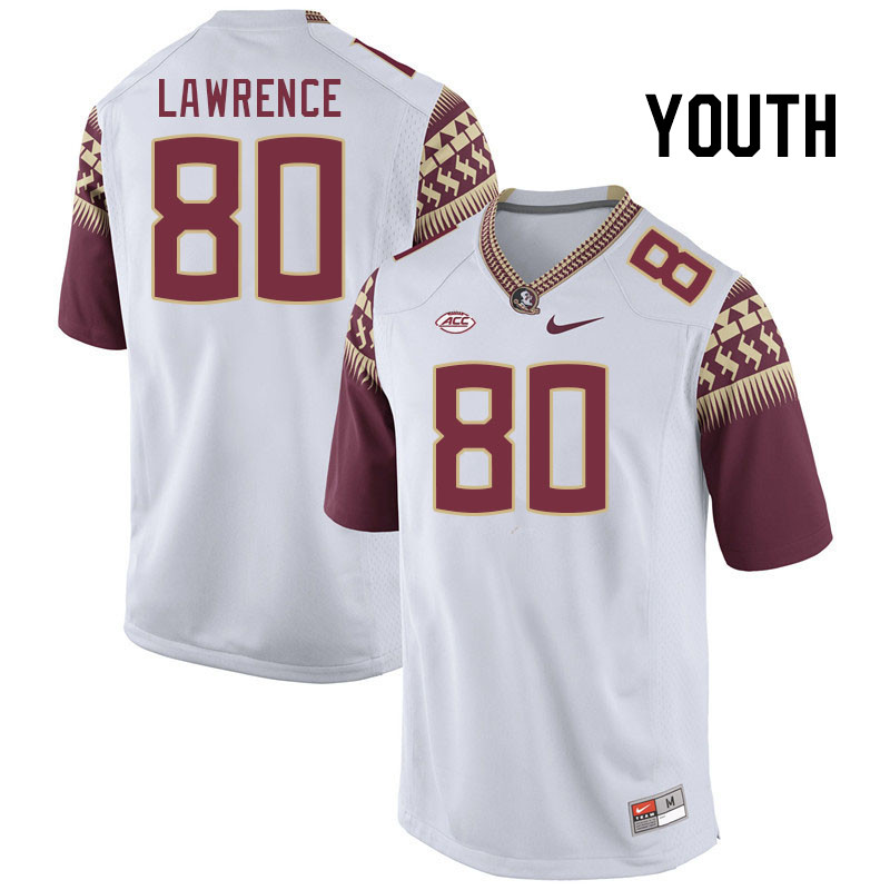 Youth #80 Goldie Lawrence Florida State Seminoles College Football Jerseys Stitched Sale-White